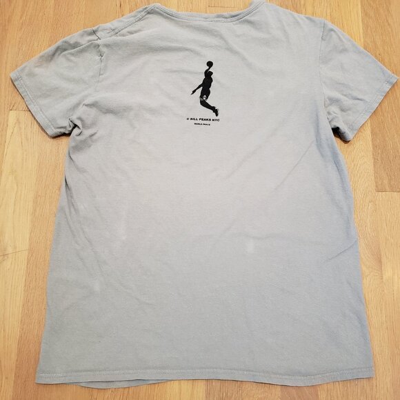 Jordan Baller T Shirt Retro Look Graphic Mens M Gray Bill Peaks NYC World Peace - Picture 5 of 11